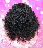 READY TO SHIP //Human hair blend  U-part wig " Bouncy Curly Curl "