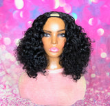 READY TO SHIP //Human hair blend  U-part wig " Bouncy Curly Curl "