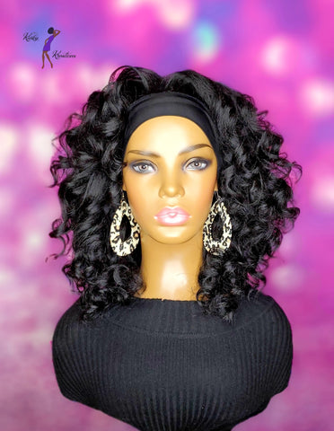 READY TO SHIP // Synthetic Headband/Half Wig "Bouncy Spiral Curl"