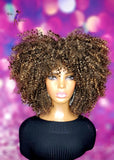 READY TO SHIP // Synthetic Crochet Wig "Lusciously Golden Curl Curly "