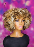 READY TO SHIP // Synthetic Crochet Wig "Frizzy Curly Blonde Beauty"