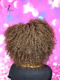 READY TO SHIP // Synthetic Crochet Wig "Frizzy Kinky Curl Diva" (Left side part)