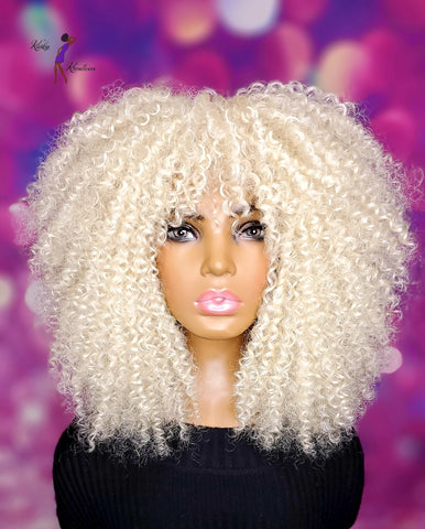 READY TO SHIP // Synthetic Crochet Wig "Blonde Water Wave Curly"