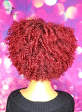 READY TO SHIP // Synthetic Crochet Wig  "Coily Curly Pixie"( Right side part)