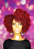 READY TO SHIP // Synthetic Crochet Wig  "Coily Curly Pixie"( Right side part)