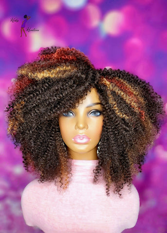 READY TO SHIP //Synthetic Crochet wig " The Eccentric Kinky Curl"