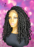 READY TO SHIP  //Synthetic crochet wig " Boho Loc Diva With A Twist" (color1b)