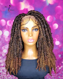 READY TO SHIP //Synthetic Crochet Faux Loc Wig "Butterfly Loc Cutie 12" (with curly strands)