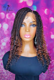 READY TO SHIP // Synthetic crochet wig "Box braid cutie" (left side part)