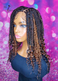 READY TO SHIP // Synthetic crochet wig "Box braid cutie" (left side part)