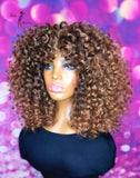 READY TO SHIP //Synthetic Crochet wig "Natural Curly Bounce" (With bangs)