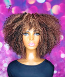 READY TO SHIP // Synthetic Crochet Wig "Kinky Water Wave Diva"( brown tones)
