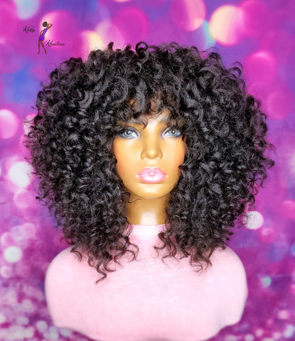 READY TO SHIP //Synthetic Crochet wig "Chocolate Brown Wand Curl Diva"