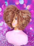 READY TO SHIP // Synthetic Crochet Wig "Frizzy Curly Bounce"(Brown tones)