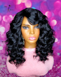 READY TO SHIP // Human Hair Blend Wig "Bouncy Spiral Curl"