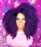 READY TO SHIP // Synthetic crochet wig "Purple Passion Diva "